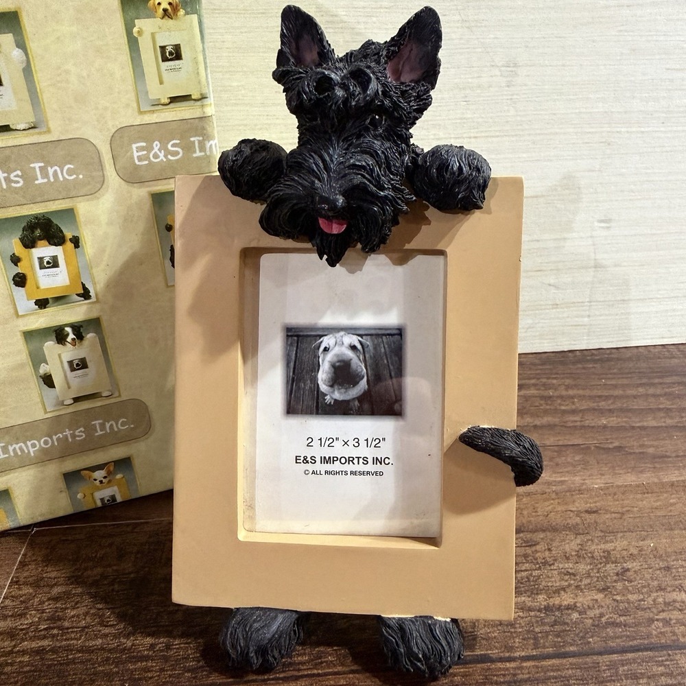NOS Scottish Terrier 3-D Desk Top Photo Frame For 2"X3" E&S Imports NEW In Box